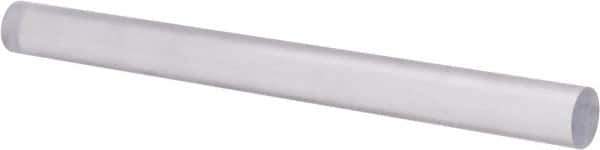 Made in USA - 4' Long, 1-1/2" Diam, Polycarbonate Plastic Rod - Clear - USA Tool & Supply