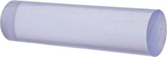Made in USA - 4' Long, 2" Diam, Polycarbonate Plastic Rod - Clear - USA Tool & Supply
