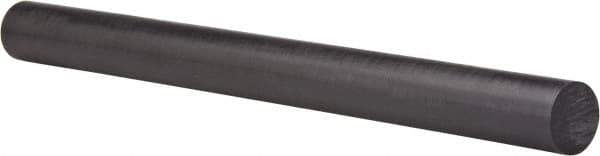 Made in USA - 1' Long, 1" Diam, Polycarbonate Plastic Rod - Black - USA Tool & Supply