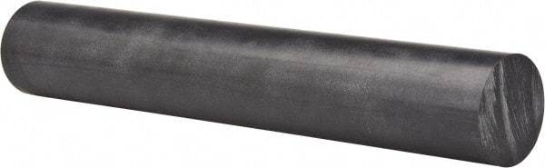 Made in USA - 1' Long, 3" Diam, Polycarbonate Plastic Rod - Black - USA Tool & Supply