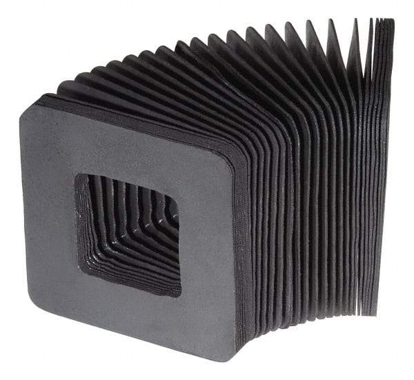 Made in USA - 0.02 Inch Thick, Polyester Square Flexible Bellows - 3 x 3 Inch Inside Square - USA Tool & Supply