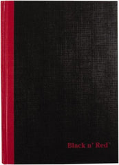 Black n Red - 96 Sheet, 5-1/2 x 8-1/2", Legal (Style) Case Bound Notebook - Black - USA Tool & Supply