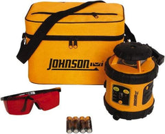 Johnson Level & Tool - 800' (Exterior) Measuring Range, 1/8" at 50' Accuracy, Self-Leveling Rotary Laser - ±3° Self Leveling Range, 200, 400 & 600 RPM, 2 Beams, AA Battery Included - USA Tool & Supply