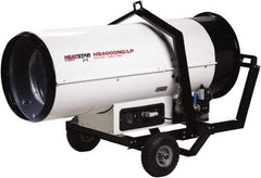 Heatstar - 400,000 BTU, Natural Gas/Propane Dual Fuel Direct Fired Heater - 2 to 100 Lb Tanks Min Fuel Capacity, 56" Long x 24" Wide x 33" High - USA Tool & Supply