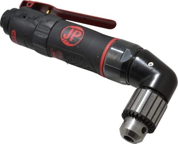 PRO-SOURCE - 3/8" Reversible Keyed Chuck - Right Angle Handle, 1,400 RPM, 4 CFM, 0.35 hp, 90 psi - USA Tool & Supply