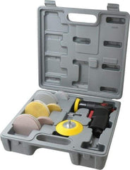 PRO-SOURCE - 15,000 OPM, 3.2 CFM Air Consumption, 90 psi Air Pressure, Right Angle Air Orbital Sander - Round Pad, 1/4 NPT Inlet - USA Tool & Supply