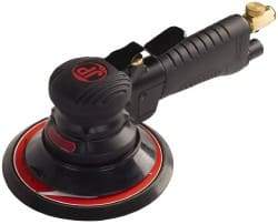 PRO-SOURCE - 12,000 OPM, 3.2 CFM Air Consumption, 90 psi Air Pressure, Right Angle Air Orbital Sander - Round Pad, 1/4 NPT Inlet - USA Tool & Supply