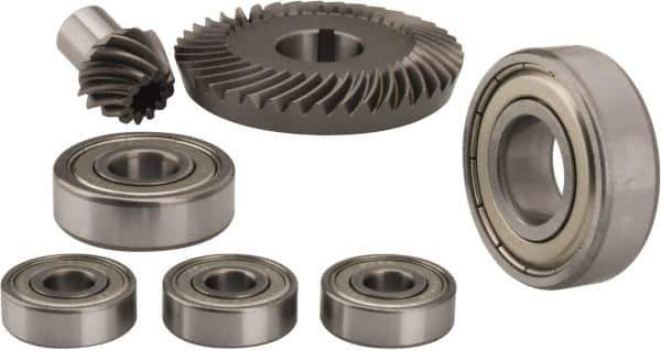 PRO-SOURCE - 6" Max Disc, 10,000 RPM, Pneumatic Handheld Disc Sander - 4 CFM, 1/4 NPT Inlet, 90 psi, Includes (3) Ball Bearings 30120, Pinion Gear 67-666127, Bevel Bear 67-666128, Ball Bearing 80227 & Ball Bearing 06203ZZ - USA Tool & Supply