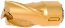 Seco - MP12 E04 Grade F40M Carbide Milling Tip Insert - TiAlN/TiN Finish, 3 Flutes, 1/2" Cutting Diam, 0.551" Depth of Cut, 0.945" Extension, 0.122" Cnr Rad - USA Tool & Supply
