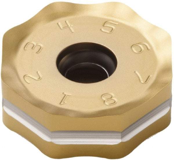 Seco - ONMU090520 ME13 Grade MP3000 Carbide Milling Insert - TiAlN Finish, 0.228" Thick, 0.866" Inscribed Circle - USA Tool & Supply