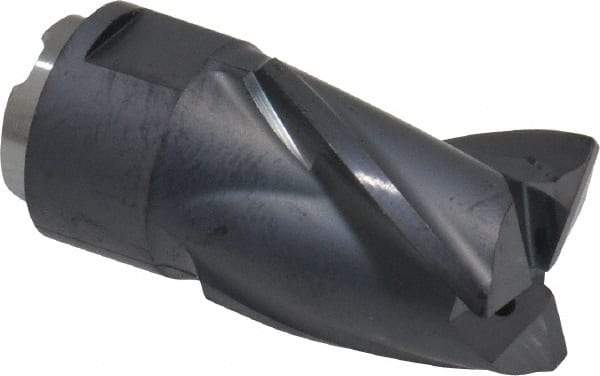 Seco - MP12 M04 Grade MP3000 Carbide Milling Tip Insert - TiAlN Finish, 3 Flutes, 1/2" Cutting Diam, 0.551" Depth of Cut, 0.945" Extension, 1/64" Cnr Rad - USA Tool & Supply