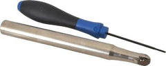 Seco - 1/2" Cut Diam, 0.433" Max Depth of Cut, 5/8" Shank Diam, 6.3" OAL, Indexable Ball Nose End Mill - Straight Shank, R218.20 Toolholder, 218.20-0.250.R Insert - USA Tool & Supply