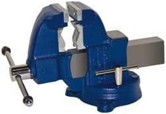 Gibraltar - 3-1/2" Jaw Width x 4" Jaw Opening Capacity, 4-1/2" Throat Depth, Bench & Pipe Combination Vise - 1/8 to 2-1/2" Pipe Capacity, Swivel Base, Bolt Down Attachment, Ductile Iron - USA Tool & Supply