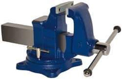 Gibraltar - 5" Jaw Width, 8" Opening Capacity, 5" Throat Depth, Ductile Iron Swivel Bench Vise - Bolt Down Base Attachment - USA Tool & Supply