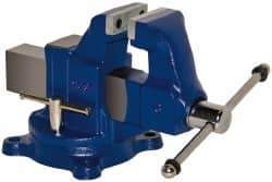 Gibraltar - 3" Jaw Width, 4" Opening Capacity, 3" Throat Depth, Ductile Iron Swivel Bench Vise - Bolt Down Base Attachment - USA Tool & Supply