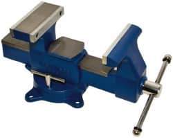 Gibraltar - 8" Jaw Width x 8-1/2" Jaw Opening Capacity, 4-3/4" Throat Depth, Bench & Pipe Combination Vise - 1/8 to 4-1/2" Pipe Capacity, Swivel Base, Bolt Down Attachment, Ductile Iron - USA Tool & Supply