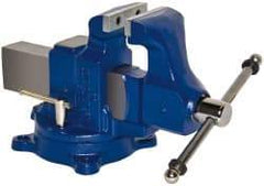 Gibraltar - 4" Jaw Width, 6-1/2" Opening Capacity, 4" Throat Depth, Ductile Iron Swivel Bench Vise - Bolt Down Base Attachment - USA Tool & Supply