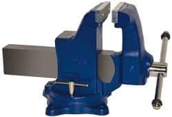 Gibraltar - 6" Jaw Width, 10" Opening Capacity, 6-1/4" Throat Depth, Ductile Iron Swivel Bench Vise - Bolt Down Base Attachment - USA Tool & Supply