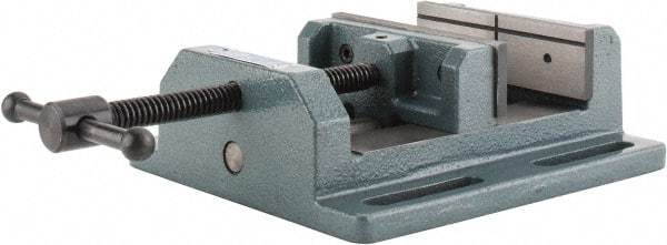 Wilton - 6" Jaw Opening Capacity x 2" Throat Depth, Horizontal Drill Press Vise - 6" Wide x 2" High Jaw, Stationary Base, Standard Speed, 8-1/2" OAL x 3.56" Overall Height, Cast Iron - USA Tool & Supply