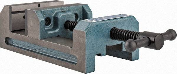 Wilton - 4" Jaw Opening Capacity x 1-1/2" Throat Depth, Horizontal Drill Press Vise - 4" Wide x 1-1/2" High Jaw, Stationary Base, Standard Speed, 7-5/16" OAL x 2-3/4" Overall Height, Cast Iron - USA Tool & Supply