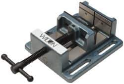 Wilton - 8" Jaw Opening Capacity x 2" Throat Depth, Horizontal Drill Press Vise - 8" Wide x 2" High Jaw, Stationary Base, Standard Speed, 11" OAL x 3.56" Overall Height, Cast Iron - USA Tool & Supply