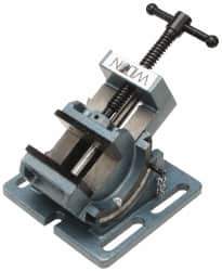 Wilton - 4" Jaw Opening Capacity x 1-1/2" Throat Depth, Angle Drill Press Vise - 4" Wide x 1-1/2" High Jaw, Stationary Base, Standard Speed, 7-1/4" OAL x 4-1/2" Overall Height, Cast Iron - USA Tool & Supply