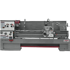 Jet - 18" Swing, 80" Between Centers, 230 Volt, Triple Phase Engine Lathe - 5MT Taper, 7-1/2 hp, 25 to 1,800 RPM, 3-1/8" Bore Diam - USA Tool & Supply