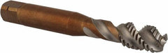 Emuge - M10x1.50 Metric 3 Flute 6H Bottoming Spiral Flute Tap - Cobalt, Bright Finish, 100mm OAL, Right Hand Flute, Right Hand Thread, Series Enorm - Exact Industrial Supply