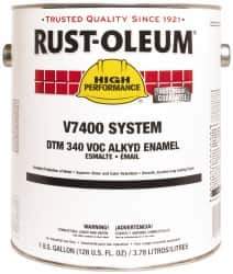 Rust-Oleum - 1 Gal Yellow (New Caterpillar) Gloss Finish Alkyd Enamel Paint - 230 to 425 Sq Ft per Gal, Interior/Exterior, Direct to Metal, <340 gL VOC Compliance - USA Tool & Supply