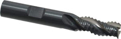 OSG - 3/8" Diam, Coarse Pitch, 3/4" LOC, 3 Flute Cobalt Corner Chamfer Roughing End Mill - Uncoated, 2-5/8" OAL, 3/8" Shank Diam, Single End, Centercutting, 35° Helix - USA Tool & Supply