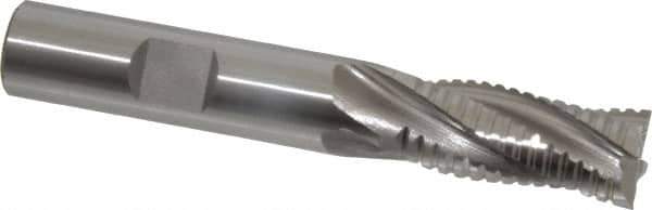 OSG - 1/2" Diam, 1-1/4" LOC, 4 Flute Cobalt Roughing & Finishing Square End Mill - Uncoated, 3-1/4" OAL, 1/2" Shank Diam, Weldon Shank, 30° Helix, Centercutting - USA Tool & Supply