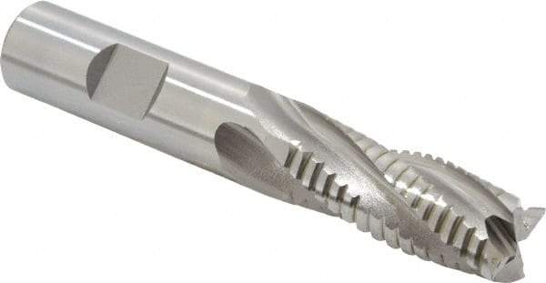 OSG - 5/8" Diam, 1-5/8" LOC, 4 Flute Cobalt Roughing & Finishing Square End Mill - Uncoated, 3-3/4" OAL, 5/8" Shank Diam, Weldon Shank, 30° Helix, Centercutting - USA Tool & Supply