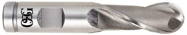 OSG - 1-1/2" Diam, 2-1/2" LOC, 2 Flute Cobalt Ball End Mill - Uncoated, Single End, 5" OAL, 1-1/4" Shank Diam, Spiral Flute - USA Tool & Supply
