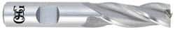 OSG - 1-1/4", 2" LOC, 1" Shank Diam, 4-1/2" OAL, 3 Flute, Cobalt Square End Mill - Single End, Uncoated, Spiral Flute, 30° Helix, Centercutting, Right Hand Cut, Right Hand Flute, Series 531 - USA Tool & Supply