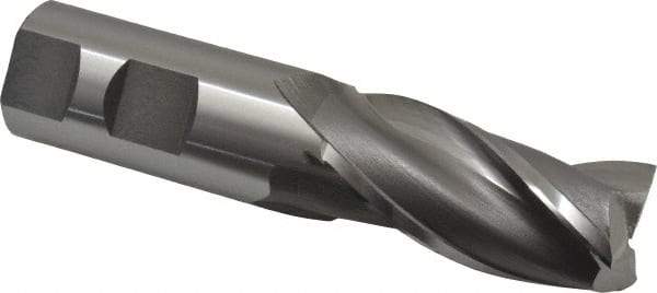 OSG - 1", 2" LOC, 1" Shank Diam, 4-1/2" OAL, 3 Flute, Cobalt Square End Mill - Single End, Uncoated, Spiral Flute, 30° Helix, Centercutting, Right Hand Cut, Right Hand Flute, Series 531 - USA Tool & Supply