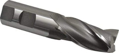 OSG - 1", 2" LOC, 1" Shank Diam, 4-1/2" OAL, 3 Flute, Cobalt Square End Mill - Single End, Uncoated, Spiral Flute, 30° Helix, Centercutting, Right Hand Cut, Right Hand Flute, Series 531 - USA Tool & Supply