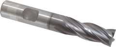 OSG - 1/2", 1-1/4" LOC, 1/2" Shank Diam, 3-1/4" OAL, 4 Flute, Cobalt Square End Mill - Single End, TiCN Finish, 30° Helix, Centercutting, Right Hand Cut, Series 541 - USA Tool & Supply