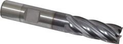 OSG - 1/2", 1-1/4" LOC, 1/2" Shank Diam, 3-1/4" OAL, 6 Flute, Cobalt Square End Mill - Single End, TiCN Finish, 30° Helix, Centercutting, Right Hand Cut, Series 541 - USA Tool & Supply