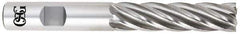 OSG - 1-1/2", 4" LOC, 1" Shank Diam, 6-1/2" OAL, 6 Flute, Cobalt Square End Mill - Single End, Uncoated, Spiral Flute, 30° Helix, Right Hand Cut, Right Hand Flute, Series 545 - USA Tool & Supply