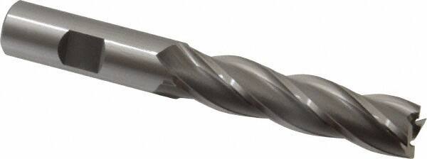 OSG - 5/8", 2-1/2" LOC, 5/8" Shank Diam, 4-5/8" OAL, 4 Flute, Cobalt Square End Mill - Single End, Uncoated, Spiral Flute, 30° Helix, Right Hand Cut, Right Hand Flute, Series 545 - USA Tool & Supply