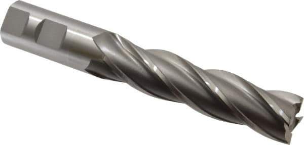 OSG - 1", 4" LOC, 1" Shank Diam, 6-1/2" OAL, 4 Flute, Cobalt Square End Mill - Single End, Uncoated, Spiral Flute, 30° Helix, Right Hand Cut, Right Hand Flute, Series 545 - USA Tool & Supply