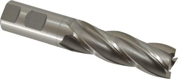 OSG - 1", 3" LOC, 1" Shank Diam, 5-1/2" OAL, 4 Flute, Cobalt Square End Mill - Single End, Uncoated, Spiral Flute, 30° Helix, Right Hand Cut, Right Hand Flute, Series 547 - USA Tool & Supply
