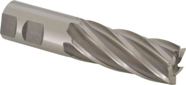 OSG - 1-1/4", 3" LOC, 1-1/4" Shank Diam, 5-1/2" OAL, 6 Flute, Cobalt Square End Mill - Single End, Uncoated, Spiral Flute, 30° Helix, Right Hand Cut, Right Hand Flute, Series 547 - USA Tool & Supply