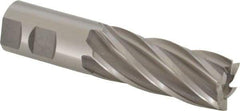 OSG - 1-1/4", 3" LOC, 1-1/4" Shank Diam, 5-1/2" OAL, 6 Flute, Cobalt Square End Mill - Single End, Uncoated, Spiral Flute, 30° Helix, Right Hand Cut, Right Hand Flute, Series 547 - USA Tool & Supply