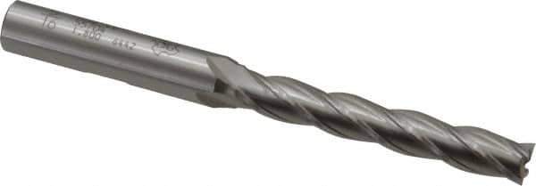 OSG - 5/16", 2" LOC, 3/8" Shank Diam, 3-3/4" OAL, 4 Flute, Cobalt Square End Mill - Single End, Uncoated, Spiral Flute, 30° Helix, Right Hand Cut, Right Hand Flute, Series 557 - USA Tool & Supply
