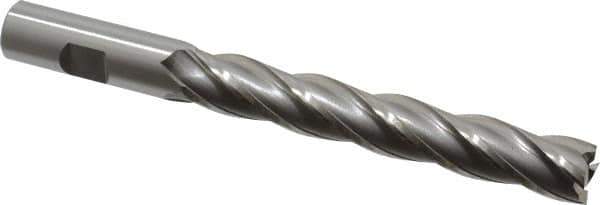 OSG - 5/8", 4" LOC, 5/8" Shank Diam, 6-1/8" OAL, 4 Flute, Cobalt Square End Mill - Single End, Uncoated, Spiral Flute, 30° Helix, Right Hand Cut, Right Hand Flute, Series 557 - USA Tool & Supply