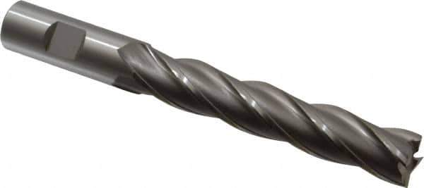 OSG - 3/4", 4" LOC, 3/4" Shank Diam, 6-1/4" OAL, 4 Flute, Cobalt Square End Mill - Single End, Uncoated, Spiral Flute, 30° Helix, Right Hand Cut, Right Hand Flute, Series 557 - USA Tool & Supply