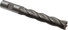 OSG - 3/4", 4" LOC, 3/4" Shank Diam, 6-1/4" OAL, 4 Flute, Cobalt Square End Mill - Single End, Uncoated, Spiral Flute, 30° Helix, Right Hand Cut, Right Hand Flute, Series 557 - USA Tool & Supply