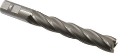 OSG - 7/8", 5" LOC, 7/8" Shank Diam, 7-1/4" OAL, 4 Flute, Cobalt Square End Mill - Single End, Uncoated, Spiral Flute, 30° Helix, Right Hand Cut, Right Hand Flute, Series 557 - USA Tool & Supply