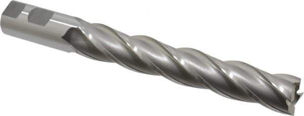 OSG - 1", 6" LOC, 1" Shank Diam, 8-1/2" OAL, 4 Flute, Cobalt Square End Mill - Single End, Uncoated, Spiral Flute, 30° Helix, Right Hand Cut, Right Hand Flute, Series 557 - USA Tool & Supply